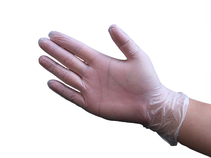 gants d'examen en vinyle jetables transparents sans poudre 