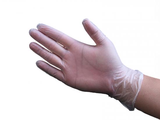 gants de vinyle jetables clairs